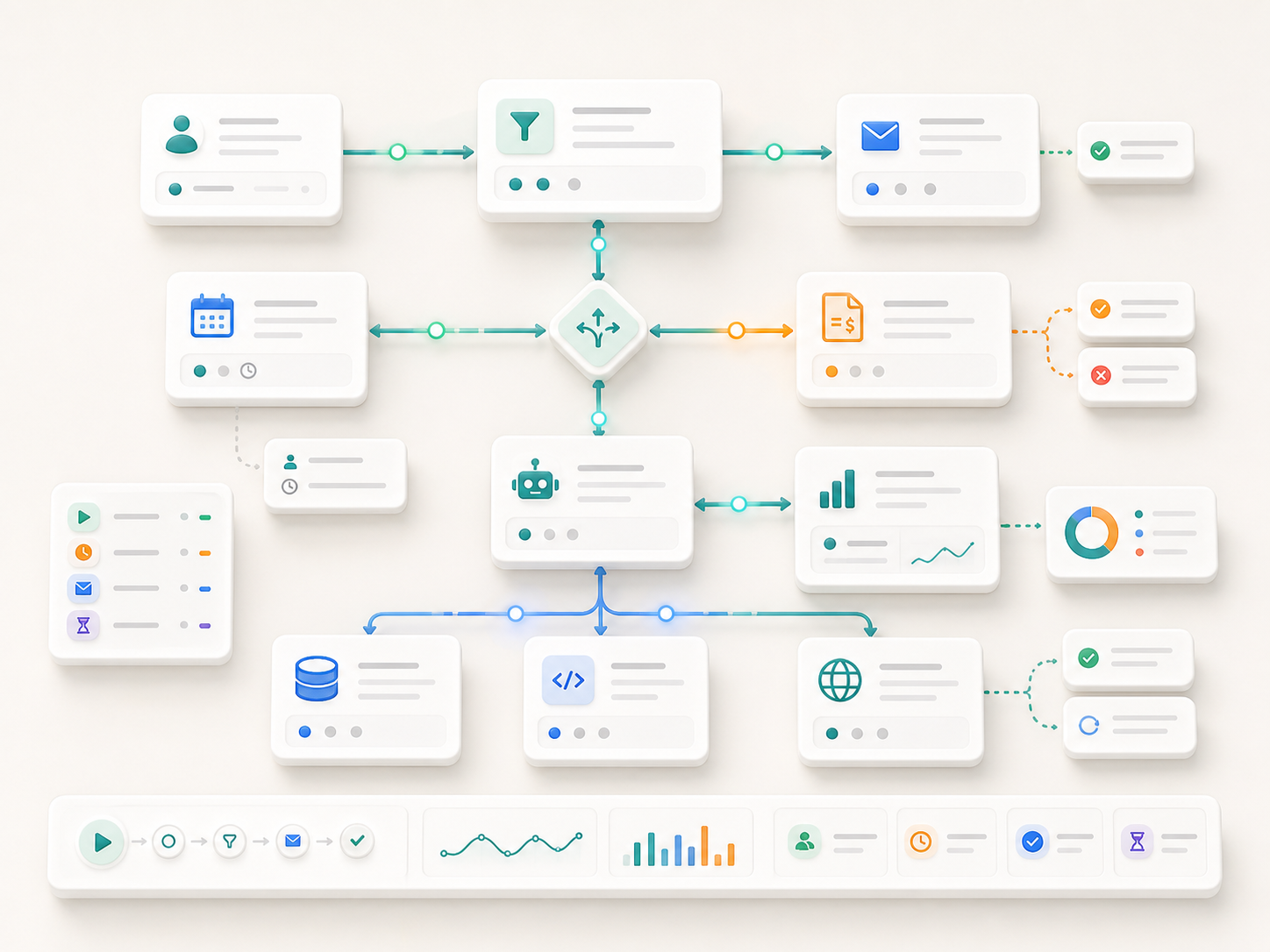 Workflow automation and integrations concept.